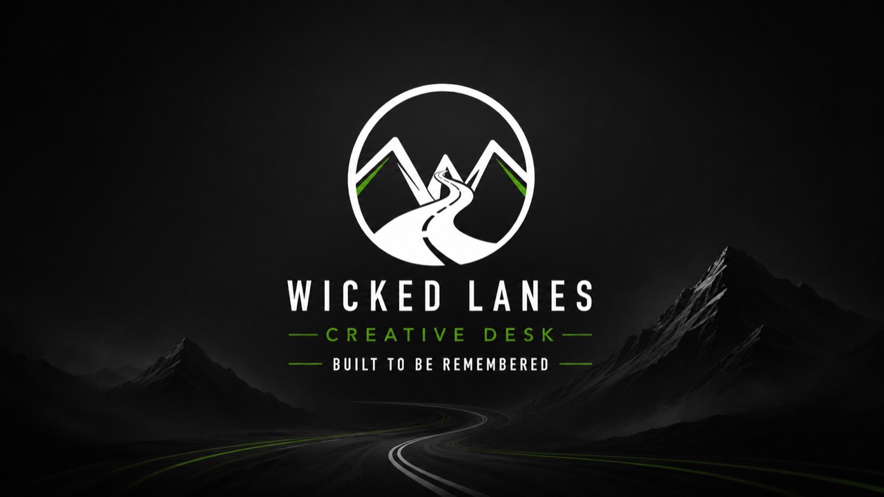 Wicked Lanes Creative Desk mountain road brand artwork