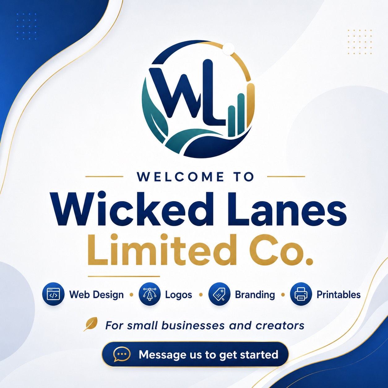 Wicked Lanes welcome graphic for small businesses and creators